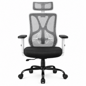Modern ergonomic office chair with a breathable mesh back, adjustable headrest, supportive lumbar design   AF035