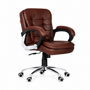 Premium Executive Office Chair | Rich Brown Leather Finish AF028